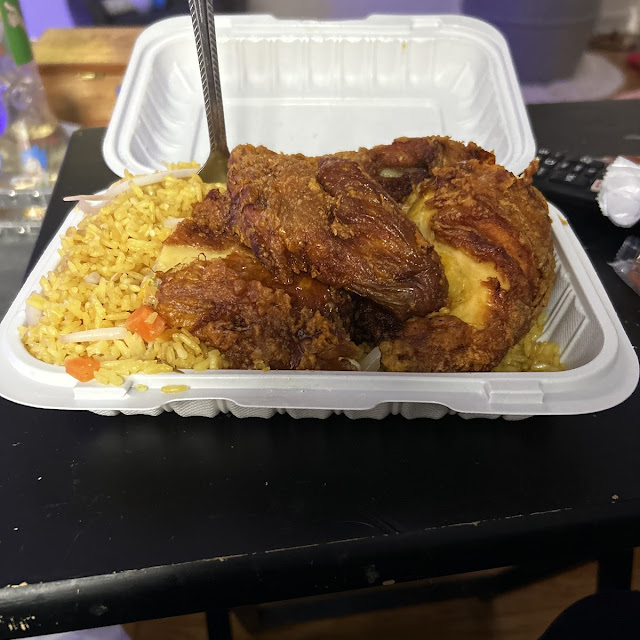 Half Fried Chicken with Fried Rice