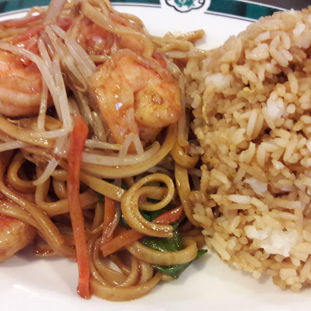 Shrimp Lo Mein and Fried Rice
