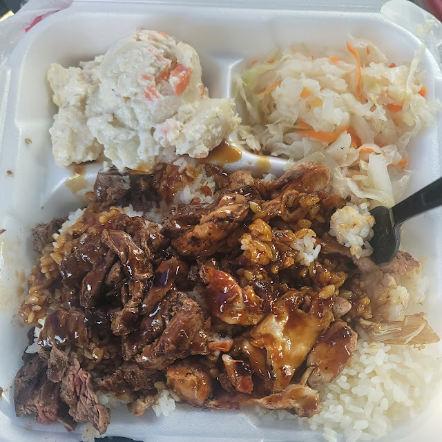 Yumbo Box Chicken Beef Rice Potato Salad