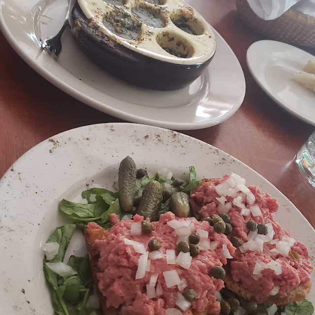Steak Tartare and Escargot
